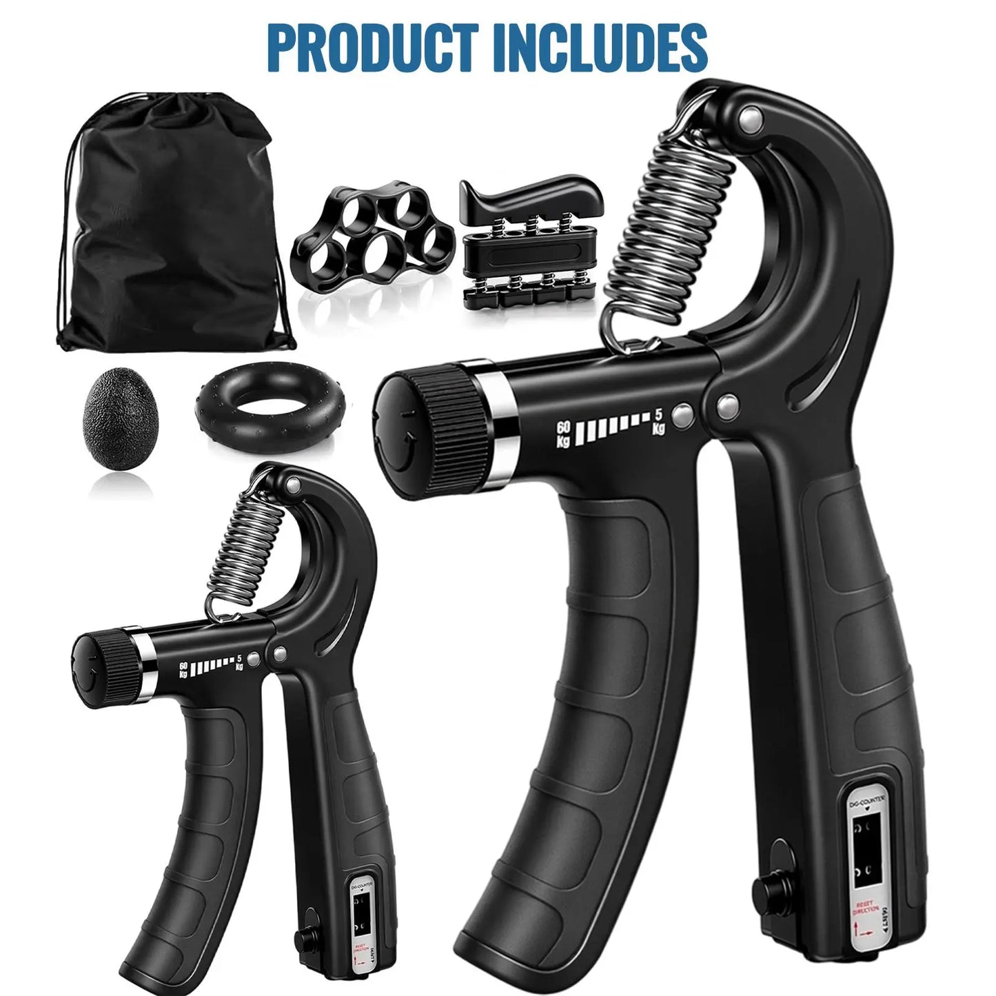 Functional Adjustable Resistance Finger Exerciser Grip Ring - Unisex Hand Fitness Set, Reusable Stress Relief Tool for Muscle Building, Injury Recovery (Forearm Strengthener, Boyfriend Gift Option)