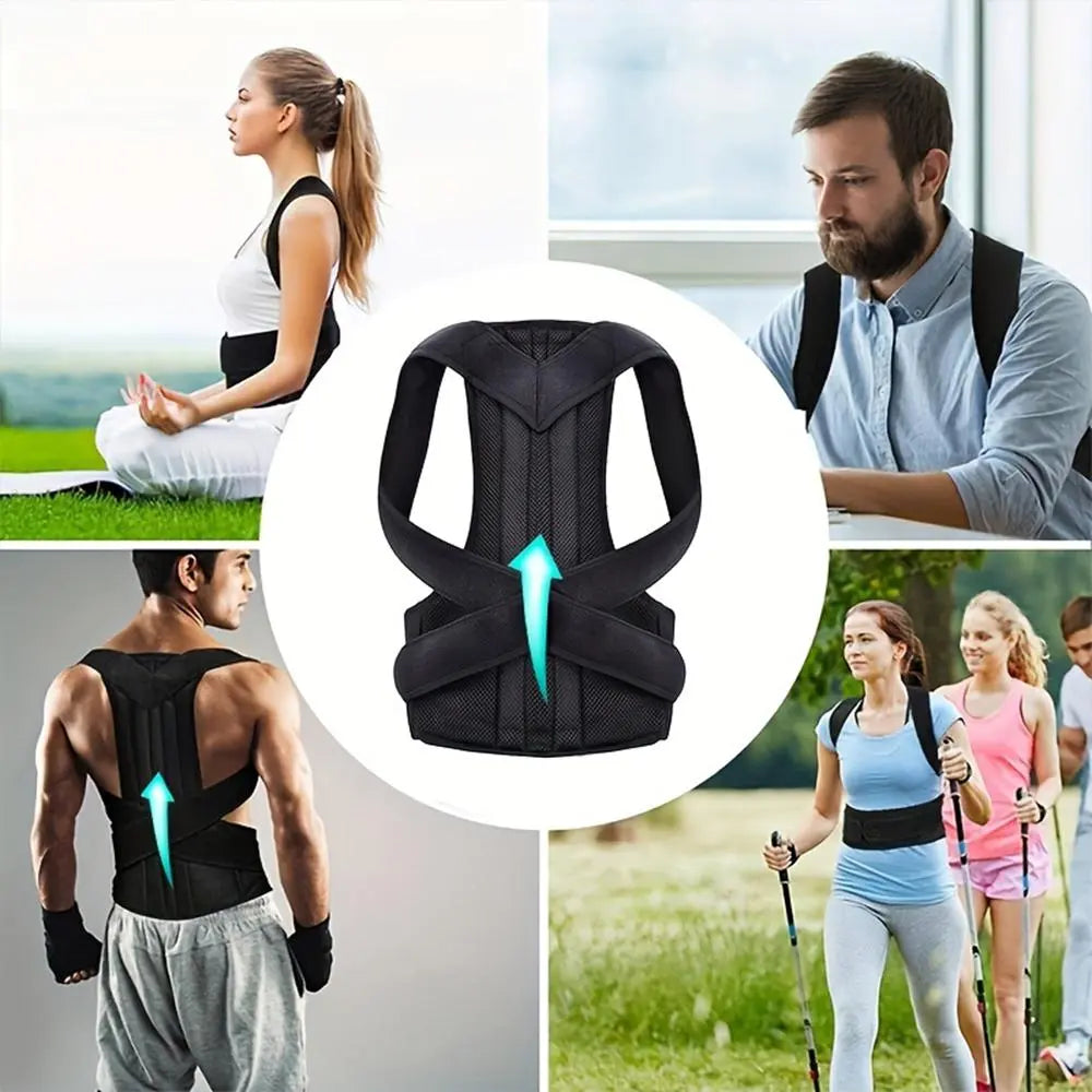Adjustable Breathable Waist Brace - Lower Back Support & Posture Corrector Belt, Posture Strap, Back Correction Band for Gym, Sports, Office Sitting