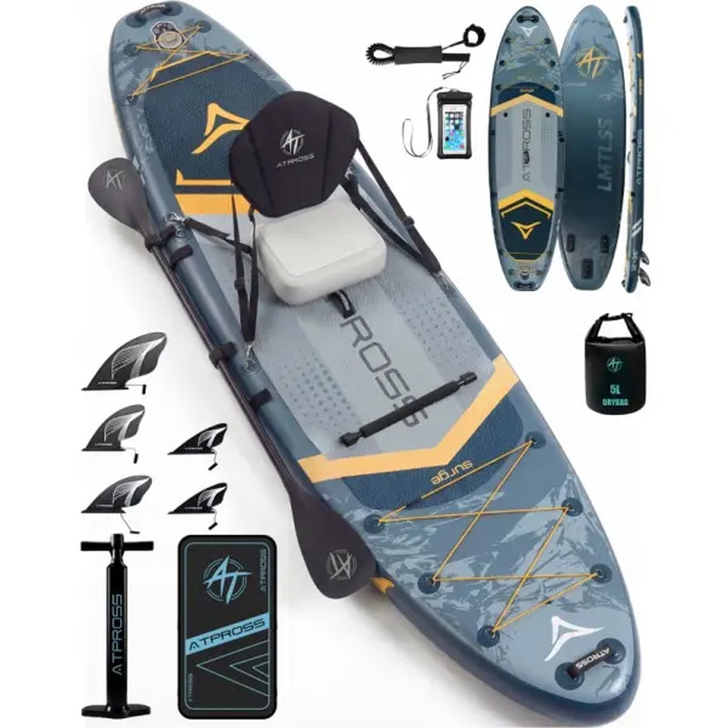 [Dealsforyoudays] 12'X36" Blow up Stand up Paddle Board, Wide Stable PVC Outdoor Sport SUP for Beginners, 500 Lbs Capacity with Kayak Seat, Safety Leash, Waterproof Phone Bag, Repair Kit, Camping Compatibility, Blow up Paddle Board, Stability Paddleboard,