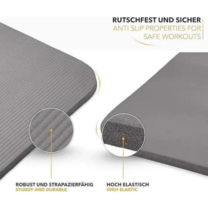 Fitness Exercise Mat Phthalate-Free NBR Foam Yoga Pilates Gymnastics Mat with Adjustable Elastic Band Versatile Skin-Friendly Compact Design Non Slip Work Extra-Thick Non-Slip Yoga Mat with Strap Gym