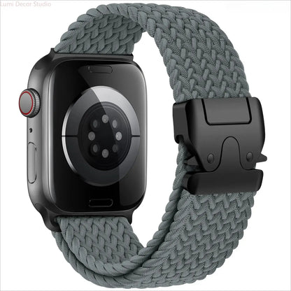 Braided Nylon Parachute Watch Band for Smart Watches – Adjustable Stretch Sport Strap Compatible with 41Mm 42Mm 44Mm 45Mm 46Mm 49Mm Watches