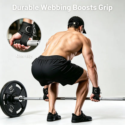 2 Pack Dual D-Ring Lifting Straps, Silicone Anti-Slip Weight Lifting Wrist Straps, Adjustable Thickened Nylon Wrist Support for Deadlifts, Gym Fitness Training