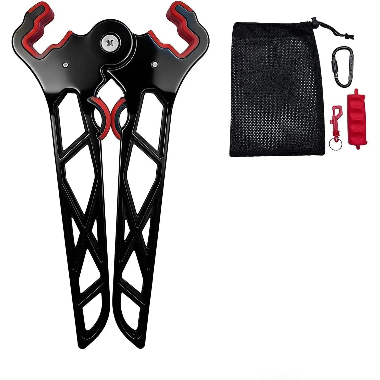 Premium Archery Bow Stand Bundle with Archery Rests, Drawstring-Secure Mesh Storage Bag, Lockable Hook, Overmold Grip Arrow Puller, Portable Folding Universal Kit for Hunting/Practice