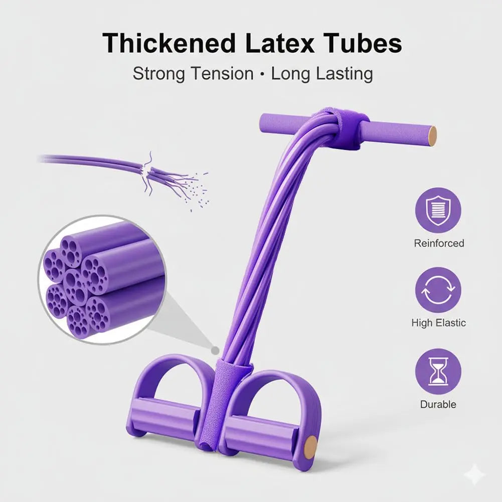 6 Pipe Foot Pedal Stretch Rope, Versatile Household Traction Device, Portable Indoor Leisure Activity Equipment