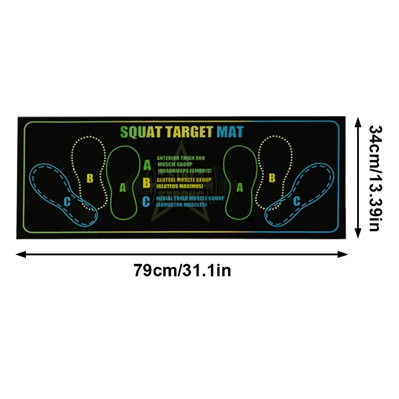 Squat Pad, 2-Tone Non-Slip Rubber Fitness Mat with Targeted Training Zones for Enhanced Stability - for Home or Gym Use, Rubber Mats for Gym, Fitness Equipment, Strength Training Equipment