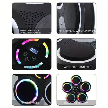 Smart Rhythm Boxing Machine - Interactive LED Punching Pad with Bluetooth Music, Fun Workout Game for Home Gym