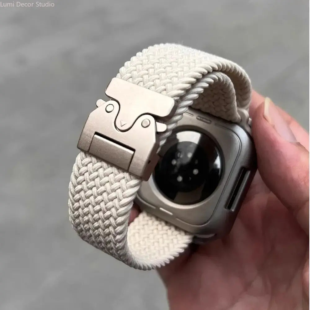 Braided Nylon Parachute Watch Band for Smart Watches – Adjustable Stretch Sport Strap Compatible with 41Mm 42Mm 44Mm 45Mm 46Mm 49Mm Watches