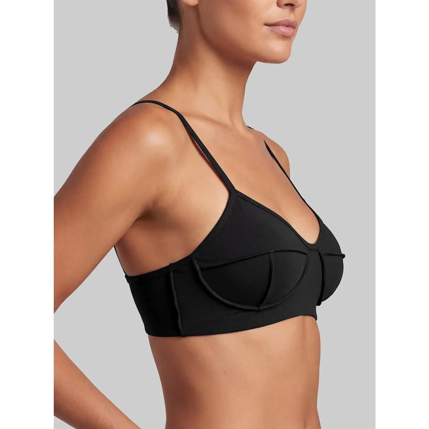 Women'S V Neck Patchwork Sports Bra, Breathable Stretch Padded Bralette with Adjustable Straps for Low Impact Yoga, Gym, and Fitness, Sportswear Yoga Gym, Stretch Sports Bra, Flattering Women'S Sports Underwear