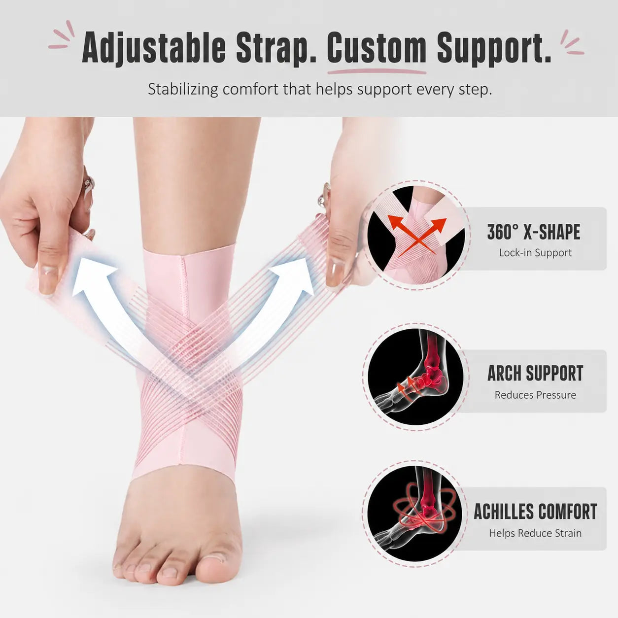 Athletic Ankle Support Sleeve - Ultra-Thin, Lightweight, Breathable, Supportive Wrap, Comfortable, Adjustable Compression, Non-Slip Silicone Grip for Running, Fitness, Black L-XL, Solid, Ankle Stability, Compression Wrap