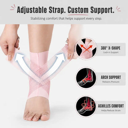 Athletic Ankle Support Sleeve - Ultra-Thin, Lightweight, Breathable, Supportive Wrap, Comfortable, Adjustable Compression, Non-Slip Silicone Grip for Running, Fitness, Black L-XL, Solid, Ankle Stability, Compression Wrap