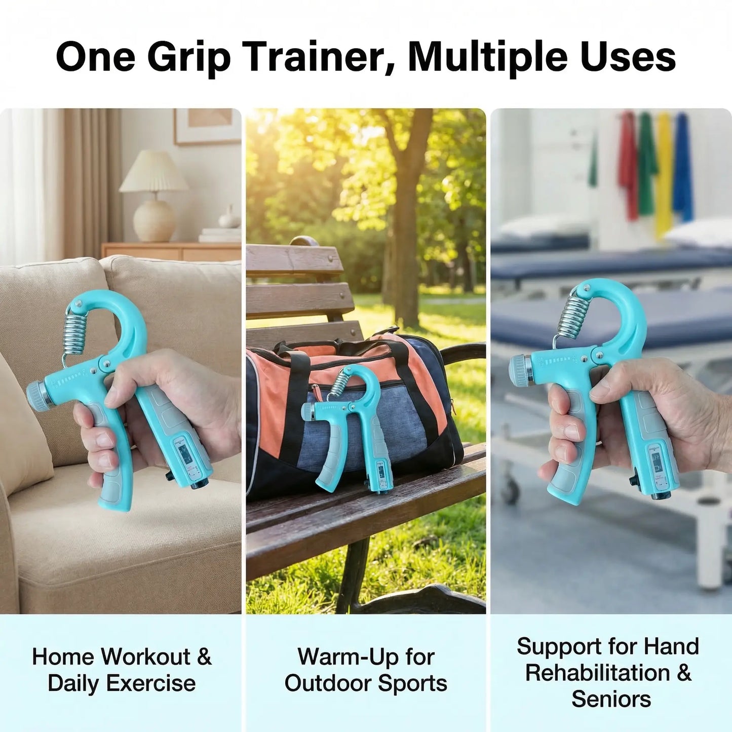 2-Pack Hand Gripper Strengthener, Adjustable Resistance (11-132 Lbs/5-60Kg) Forearm Exerciser, Workout Fitness Equipment for Muscle Building, Injury Recovery, Workout Training Equipment, Home Workout Gear