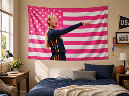 Sophie Cunningham Point American Pink Flag, Basketball Room Decal