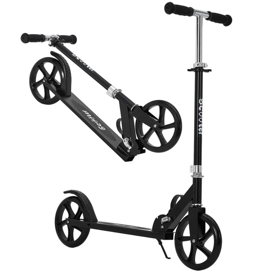 Lightweight Aluminum Folding Kick Scooter for Adults & Kids, Compact Commuter with 8-Inch Big Wheels and Wide Deck, Supports 220 Lbs, Foldable, Adjustable, Foldable Scooter, Kickscooter, Unisex, Ride on Scooter, One-Second Fold