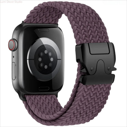 Braided Nylon Parachute Watch Band for Smart Watches – Adjustable Stretch Sport Strap Compatible with 41Mm 42Mm 44Mm 45Mm 46Mm 49Mm Watches