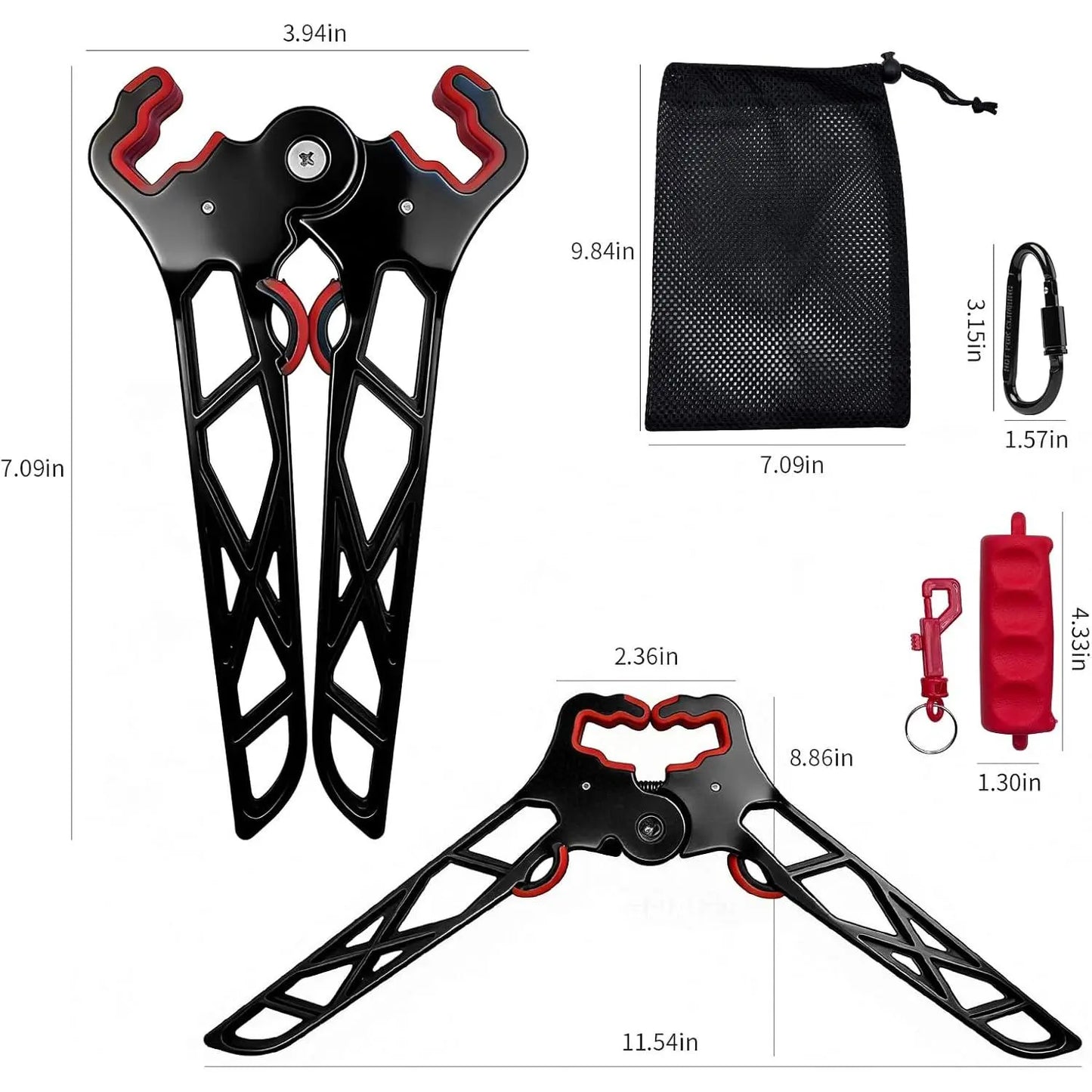 Premium Archery Bow Stand Bundle with Archery Rests, Drawstring-Secure Mesh Storage Bag, Lockable Hook, Overmold Grip Arrow Puller, Portable Folding Universal Kit for Hunting/Practice