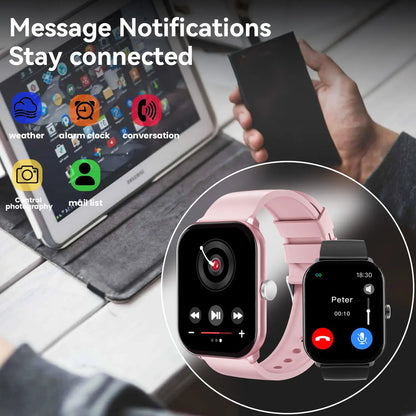 Free Delivery Multifunctional Women'S Smartwatch 2026, Get in 3-DAY, IP68 Waterproof for Android and Iphone, Bluetooth Call & Music Control, DIY Custom Dial, 100+ Sports Modes and Message Reminders, Ideal for Sports & Gifting