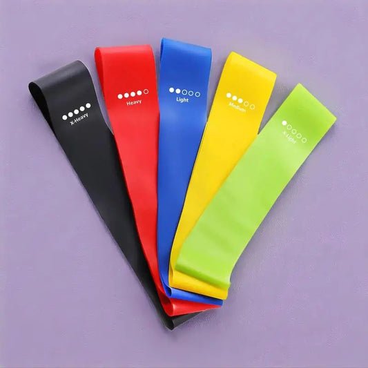 5 Counts/Set Mini Loop Resistance Band Set with Storage Bag, Portable Exercise Band, Home Gym Exercise Stretching Training Equipment, Gymtok, Gym Accessories, Home Gym Kit-By