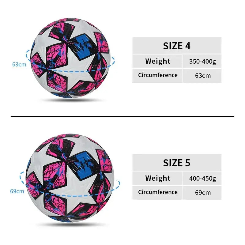 Standard Soccer Ball Professional Outdoors Sports Match Balls Training Seamless Design Football High Quality PU Material Size 5 Football Equipment Soccer Gear