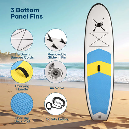 Inflatable Paddle Board Stand up Paddle Board SUP Board with 120"X30"X6" for Youth & Adults Summer