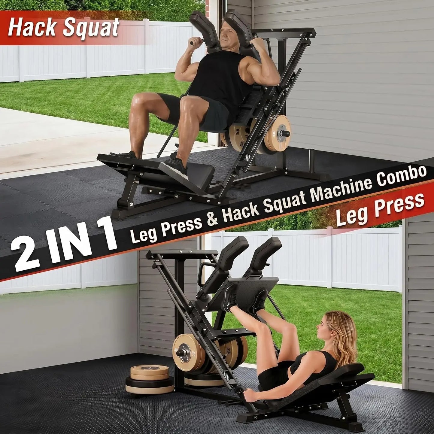 Leg Extension and Curl Machine, Adjustable Plate Loaded Leg Exercise Machine with 12-Position Angle Adjustment, Seated & Lying Leg Curl Machine for Home Gym, 700LBS Weight Capacity(3 Boxes)