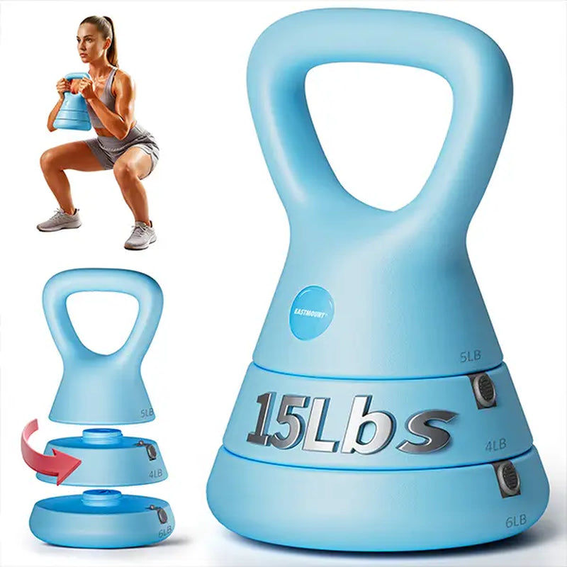 EAST MOUNT 3-In-1 Glute Workout Equipment, Durable Kettlebells with High-Strength Shell & Wrist-Friendly Handle for Full-Body Home Gym Training, Ergonomic, Full Body Workout, Weightlifting, 5 Lb, Triangle Grip, Functional, Weight Lifting, Stable, Progress