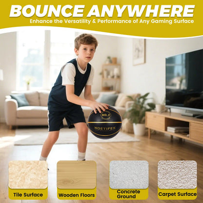 Silent Basketball Pro Max No.7 Black Gold High Density Quiet Training Ball with Real Bounce for Apartment Home Practice