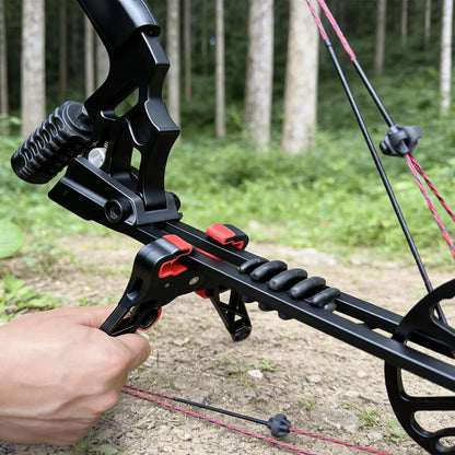 Premium Archery Bow Stand Bundle with Archery Rests, Drawstring-Secure Mesh Storage Bag, Lockable Hook, Overmold Grip Arrow Puller, Portable Folding Universal Kit for Hunting/Practice