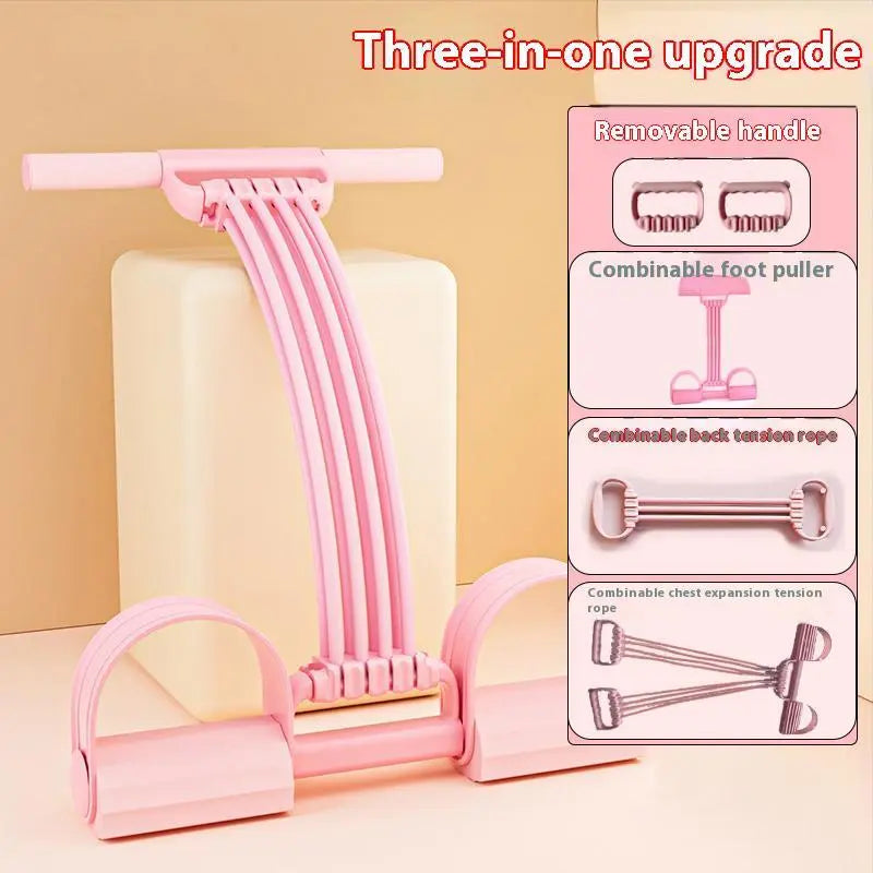 Upgraded 8-Tube Detachable Pedal Resistance Band, Removable Latex Tubes with Adjustable Tension, Full Body Workout Equipment for Abs, Legs, Glutes Home Gym Training