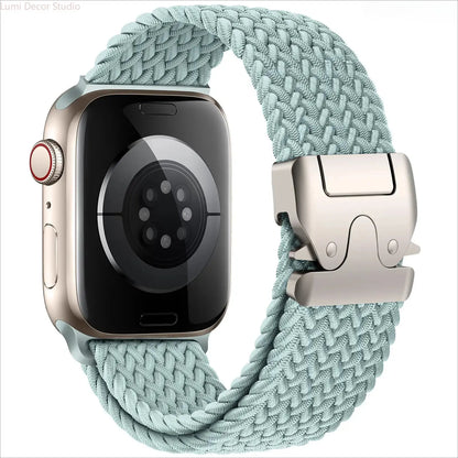 Braided Nylon Parachute Watch Band for Smart Watches – Adjustable Stretch Sport Strap Compatible with 41Mm 42Mm 44Mm 45Mm 46Mm 49Mm Watches