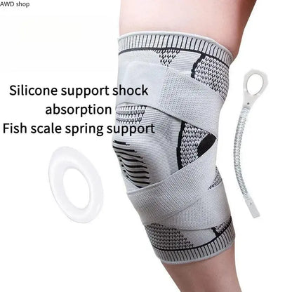AWD 2/1 Pack Knee Compression Support Sleeves Flexible Sports Knee Braces for Men Women Running Basketball Workout Fitness Joint Pain Relief Daily Sports Accessories