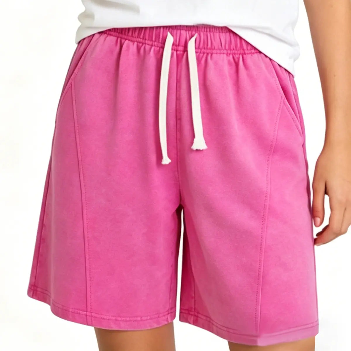 Women'S Solid Athletic Shorts, Loose Fit Mid Waist Cut with Drawstring, Breathable Stretch Fabric for Casual Lounge and Workout Wear, Athletic Shorts Women, Loose Shorts
