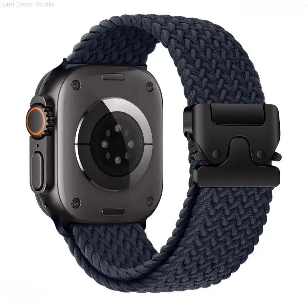 Braided Nylon Parachute Watch Band for Smart Watches – Adjustable Stretch Sport Strap Compatible with 41Mm 42Mm 44Mm 45Mm 46Mm 49Mm Watches