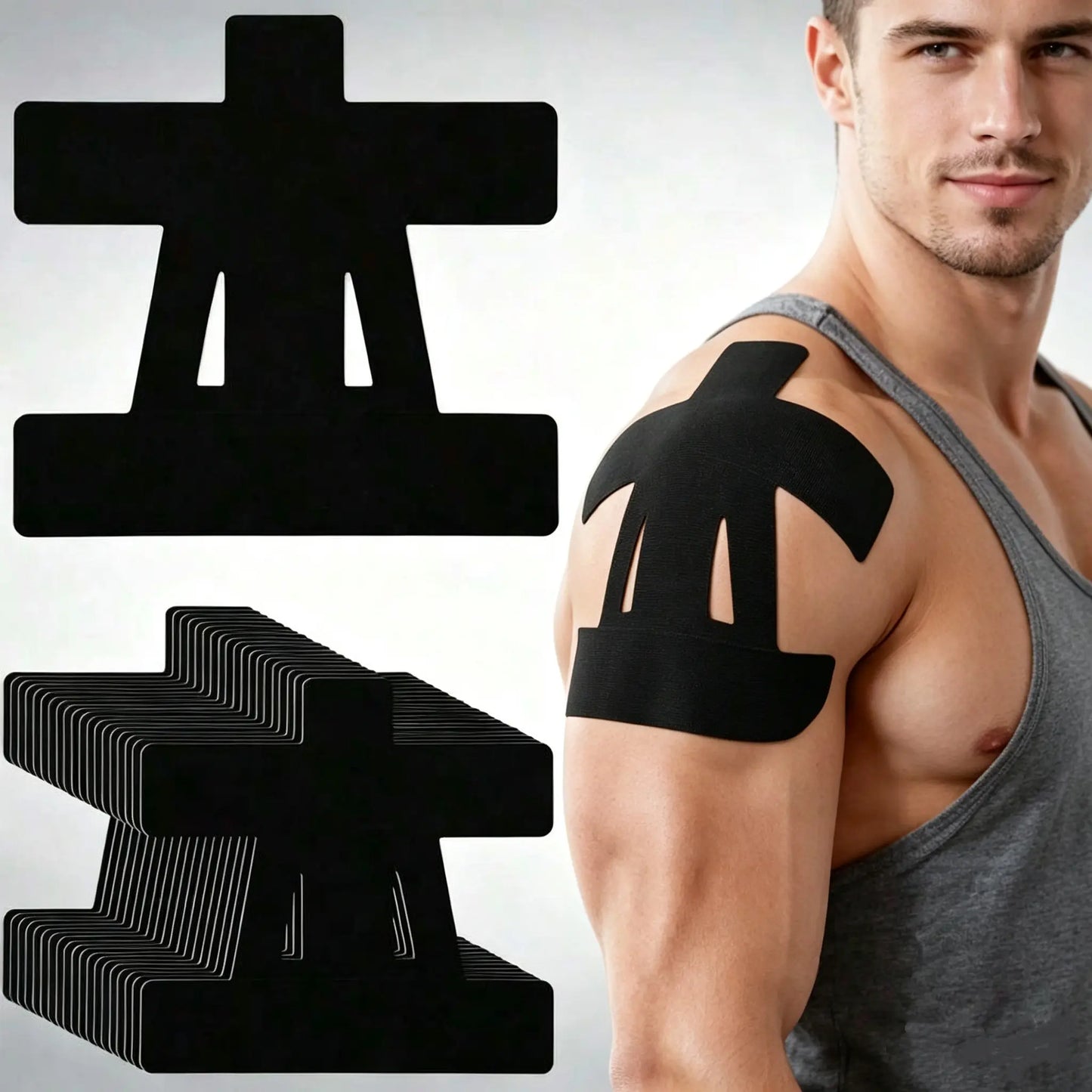 Precut Shoulder Kinesiology Strapping Tape Formen & Women - Waterproof, Breathable Athleticsupport & Pain Relief for Basketball, Gym,Camping I Father'S Day Gifts Campingessentials