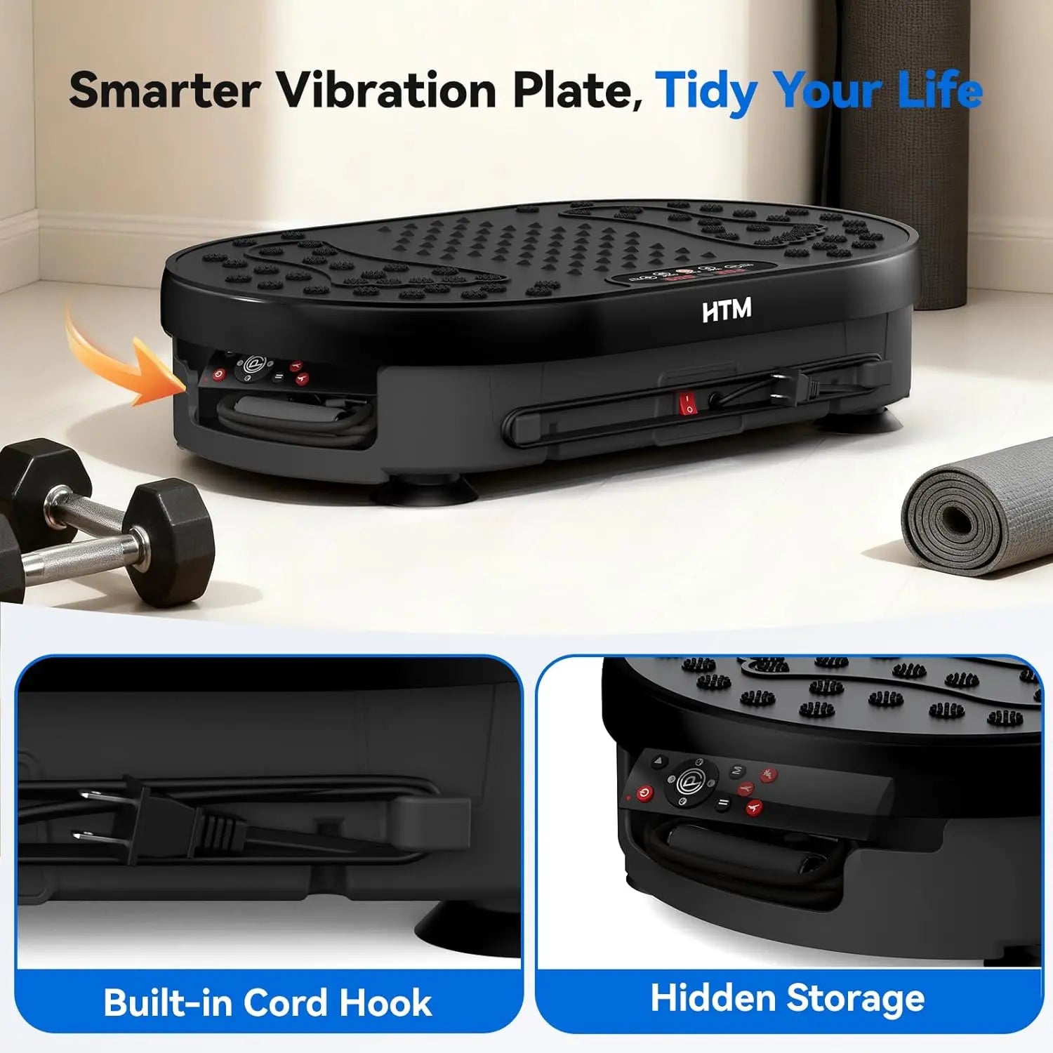 High-Power Vibration Plate Exercise Machine,440Lbs Weight Capacity, Bluetooth Remote Control, 4 Workout Modes for Home Gym Fitness Equipment Summervibes