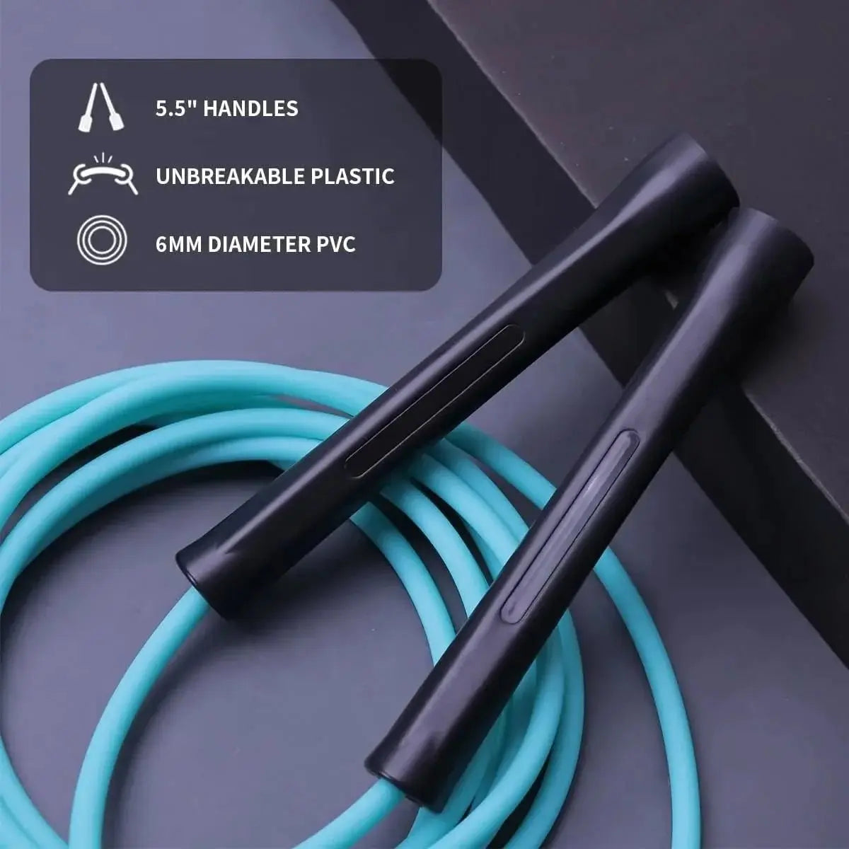 Hererope 6MM PVC Jump Rope for Men & Women Fitness, Speed, Tricks, Cardio Training, Boxing Jump Rope with Unbreakable Handles and Non-Kinking Skipping Rope, Adjustable Jump Rope for Indoor Outdoor