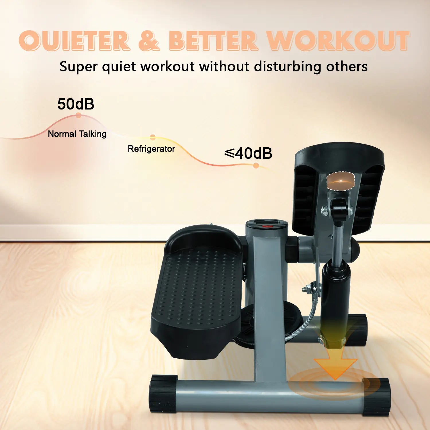 Mini Stair Stepper Machine, Adjustable Stepper with Resistance Bands, Home Cardio Trainer, Suitable for Beginners