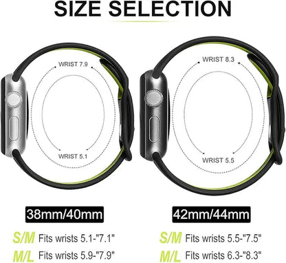 BROULIT 3-Pack Sport Silicone Watch Bands - Breathable, Lightweight, and Sweat-Resistant Replacement Straps for Smart Watches and Fitness Activities