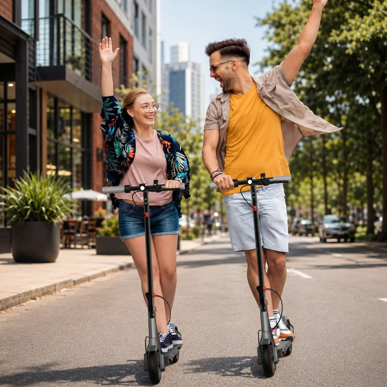 350W --Foldable Electric Scooter for Adults, 19MPH Top Speed 15 Mile Range, IP64 Waterproof Commuter E-Scooter, Smart APP Control, Dual EABS Drum Brakes, One Step Fold Aluminum Frame Max 265LBS Load