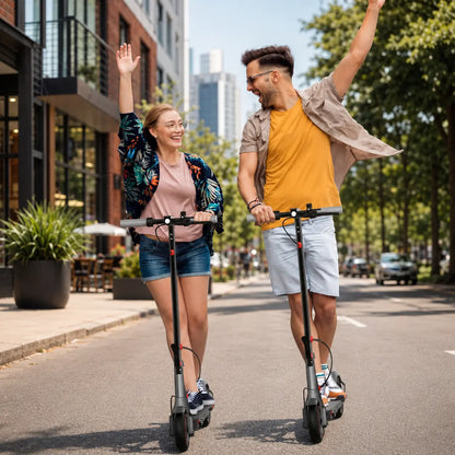 350W --Foldable Electric Scooter for Adults, 19MPH Top Speed 15 Mile Range, IP64 Waterproof Commuter E-Scooter, Smart APP Control, Dual EABS Drum Brakes, One Step Fold Aluminum Frame Max 265LBS Load