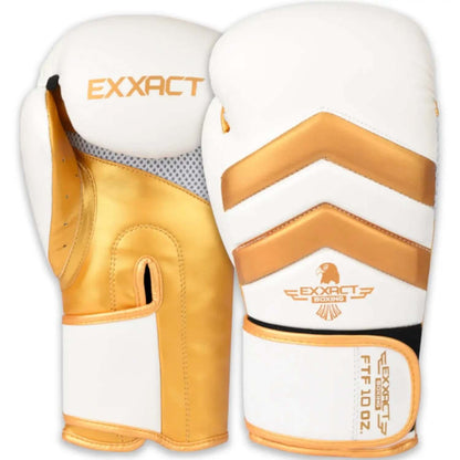 Clash Boxing Gloves for Men & Women - White/Gold Professional Sparring Gear, Heavy Punching Bag Gloves, Knuckle/Hand Numbness Prevention, Impact Duty Anti-Injury Sports Equipment, Heavy Punching Bag Sports Gloves