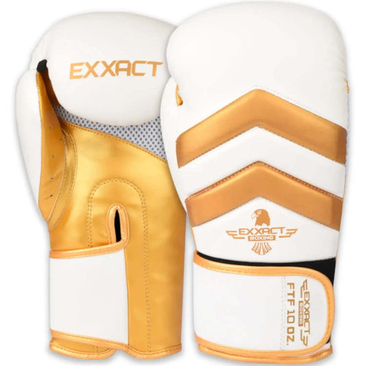 Clash Boxing Gloves for Men & Women - White/Gold Professional Sparring Gear, Heavy Punching Bag Gloves, Knuckle/Hand Numbness Prevention, Impact Duty Anti-Injury Sports Equipment, Heavy Punching Bag Sports Gloves