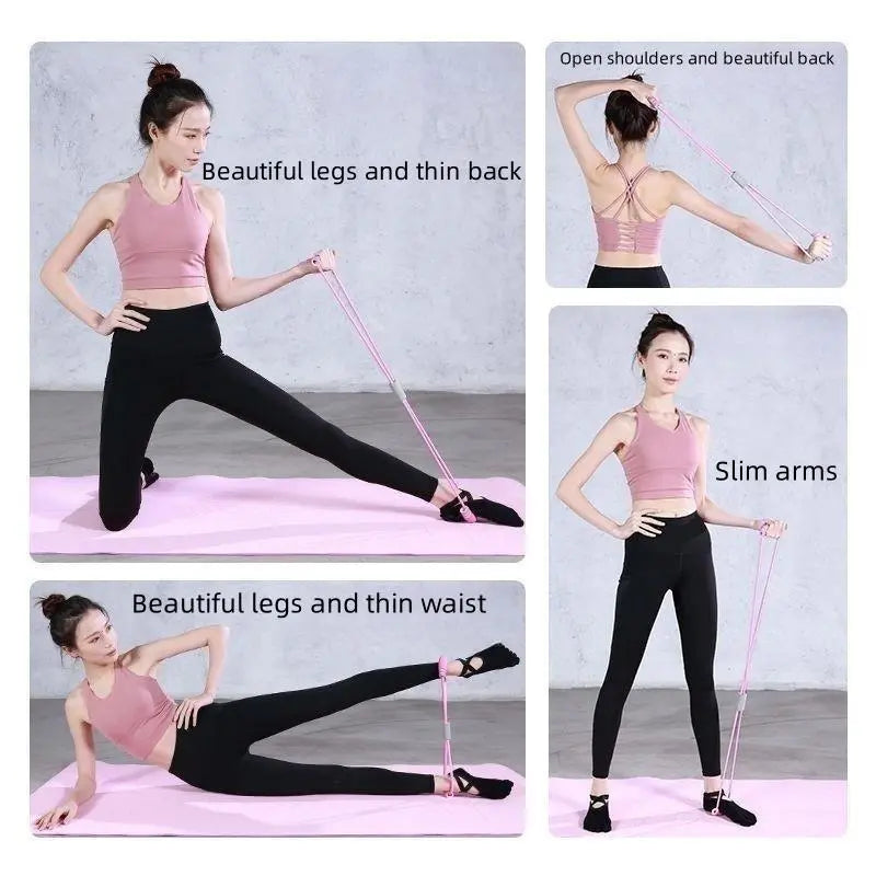 Tensioner Yoga Shoulder Open Back Legs 8 Shape Tension Belt Fitness Household Female Multifunctional Elastic Tension Rope