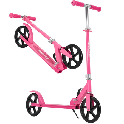 Lightweight Aluminum Folding Kick Scooter for Adults & Kids, Compact Commuter with 8-Inch Big Wheels and Wide Deck, Supports 220 Lbs, Foldable, Adjustable, Foldable Scooter, Kickscooter, Unisex, Ride on Scooter, One-Second Fold