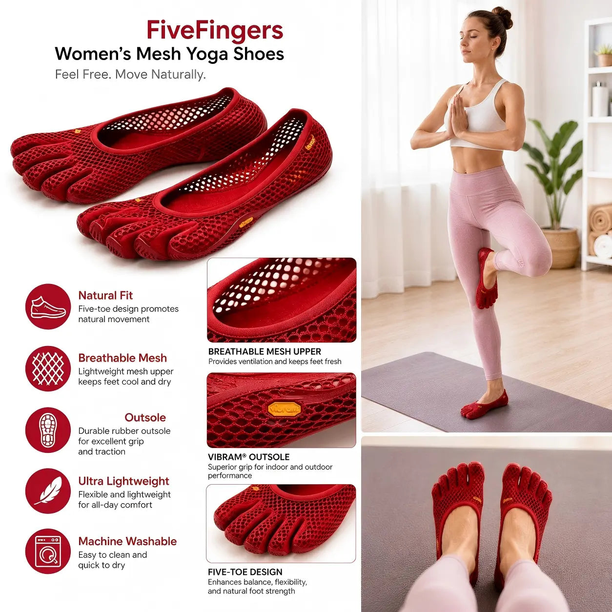 New Barefoot Magic Claw Five Finger Shoes, Anti-Slip Quick Dry Soft Lightweight Wear-Resistant Water Sock Shoes, Non-Slip Footwear for Beach Swimming Diving Pool Yoga Gym Fitness Workout Training Hiking Walking Travel Seaside Daily Casual Outdoor Sports