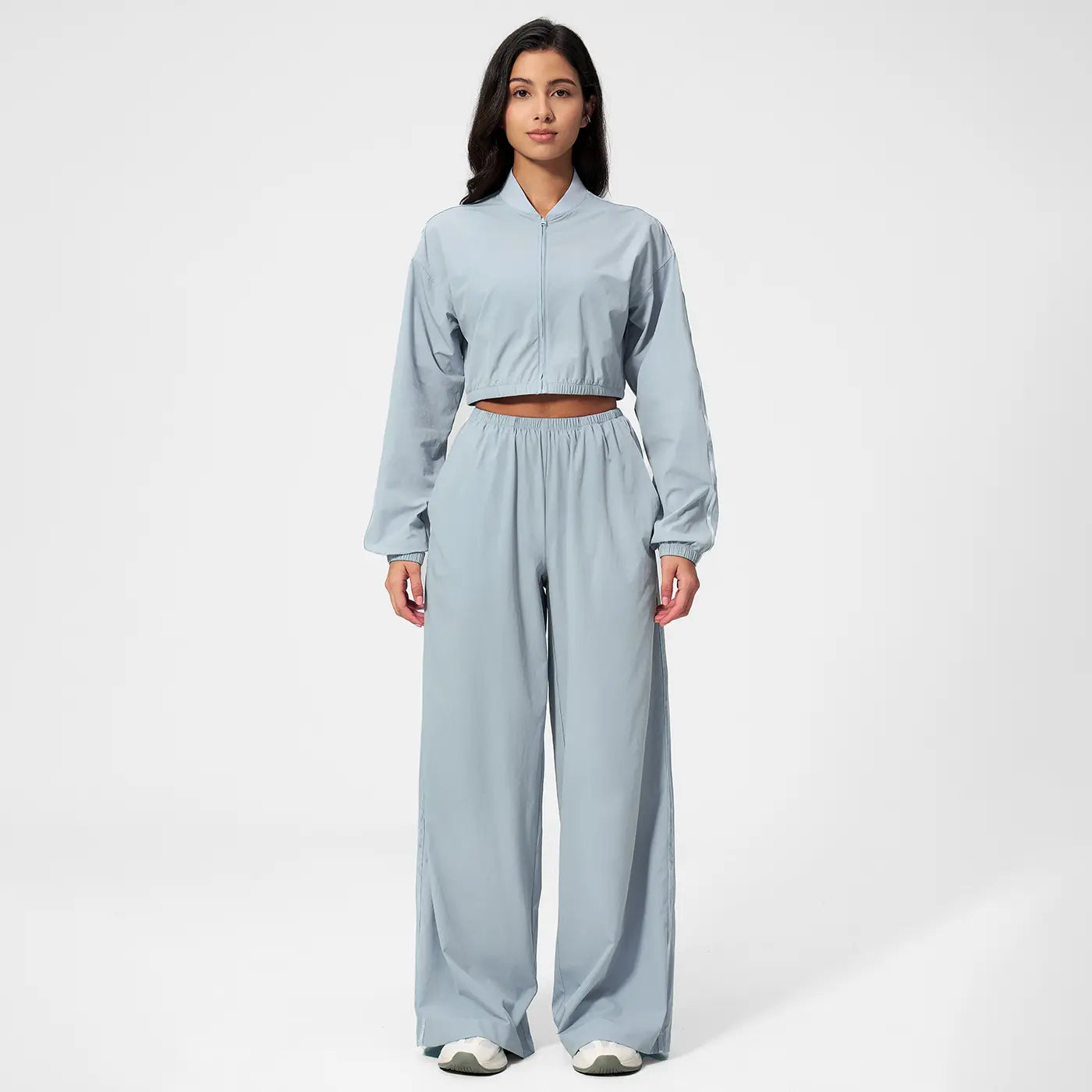 MFVIM Women’S 2 Piece Summer Yoga Workout Set - Sun-Protective Cropped Top, Quick-Dry Long Pants for Outdoor Gym Fitness, 2 Piece Sets, Workout Sets Women