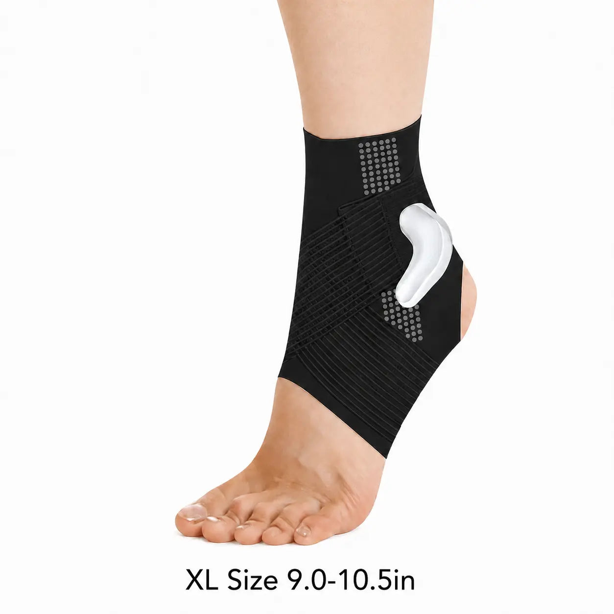 Athletic Ankle Support Sleeve - Ultra-Thin, Lightweight, Breathable, Supportive Wrap, Comfortable, Adjustable Compression, Non-Slip Silicone Grip for Running, Fitness, Black L-XL, Solid, Ankle Stability, Compression Wrap