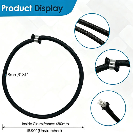 Trampoline Bungee Fitness Cords with Aluminum Buckles - Latex Core, Silent Stretch, Uv-Resistant, Universal Fit Elastic Ties for Trampoline Sports, Tarp Canopy & Fitness, Outdoor Accessory, Outdoor Sport