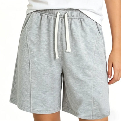 Women'S Solid Athletic Shorts, Loose Fit Mid Waist Cut with Drawstring, Breathable Stretch Fabric for Casual Lounge and Workout Wear, Athletic Shorts Women, Loose Shorts
