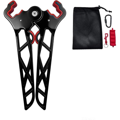 Premium Archery Bow Stand Bundle with Archery Rests, Drawstring-Secure Mesh Storage Bag, Lockable Hook, Overmold Grip Arrow Puller, Portable Folding Universal Kit for Hunting/Practice