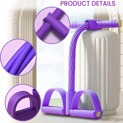 6 Pipe Foot Pedal Stretch Rope, Versatile Household Traction Device, Portable Indoor Leisure Activity Equipment